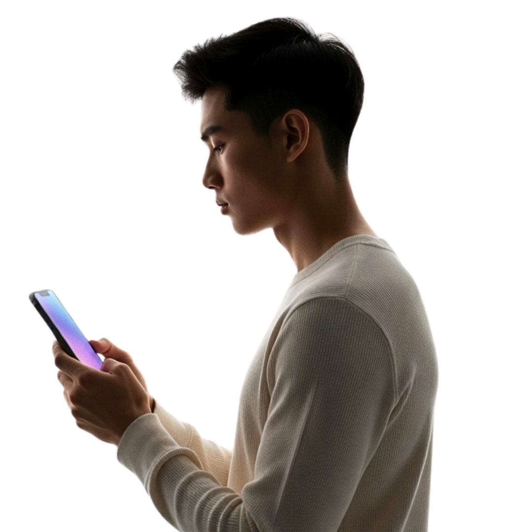 Man looking at phone