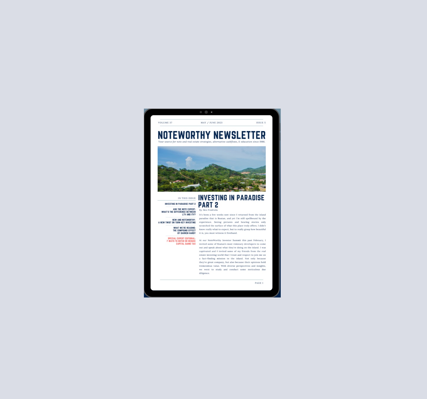 NoteWorthy USA Offers Free Monthly Newsletter on Real Estate Note Investing
