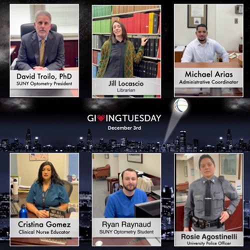 SUNY COLLEGE OF OPTOMETRY SEES START OF GIVING SEASON WITH A SUCCESSFUL GIVING TUESDAY