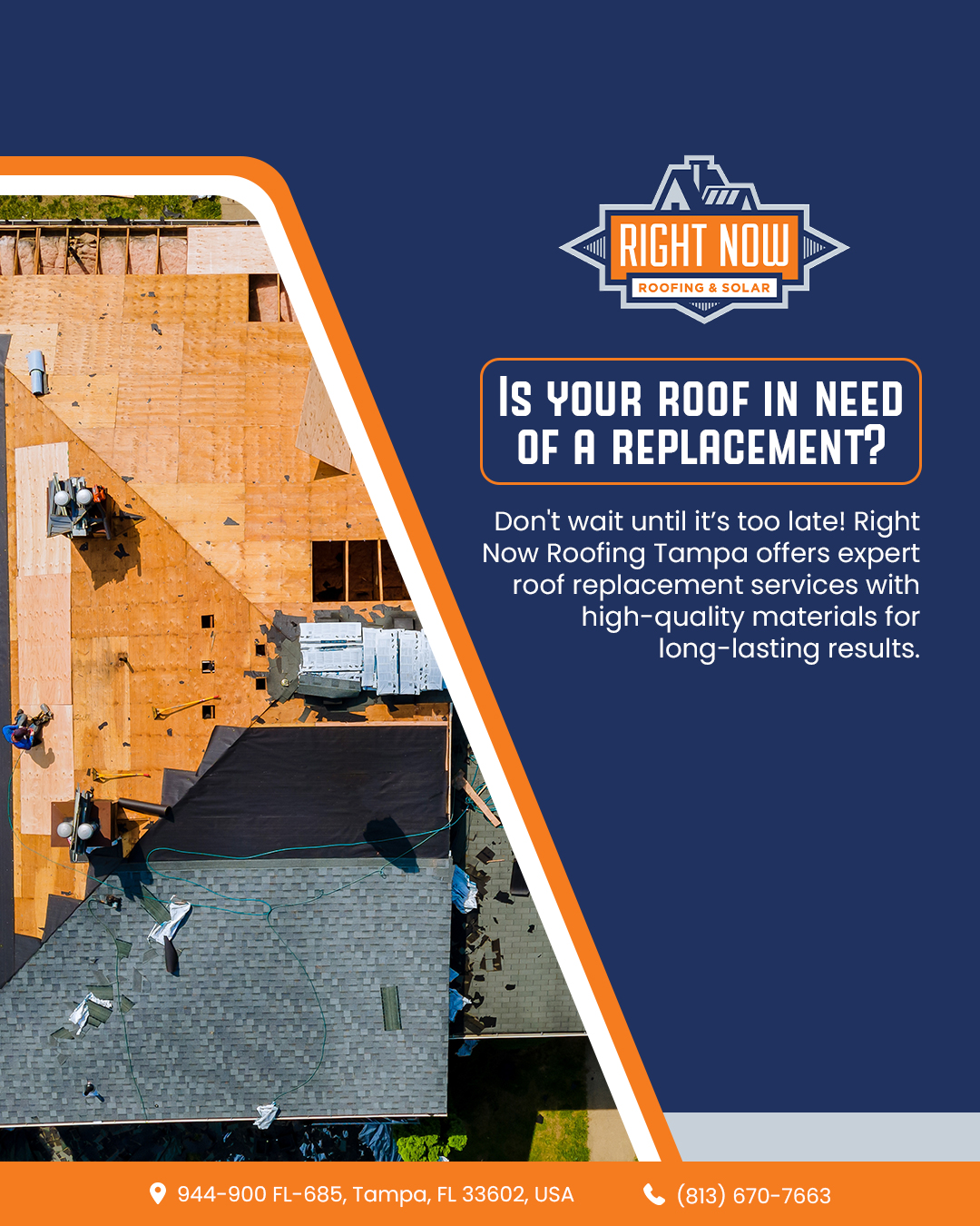 Right Now Roofing Tampa Offering Expert Roof Replacement Services in Tampa
