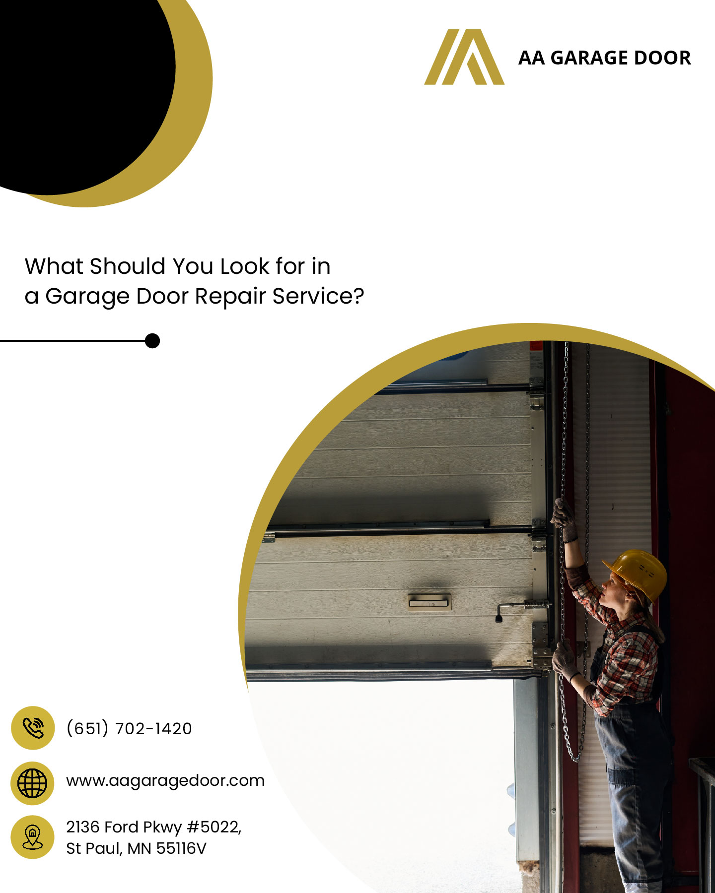 Your Trusted Experts for Reliable and Professional Garage Door Repair Services in St. Paul – AA Garage Door, LLC