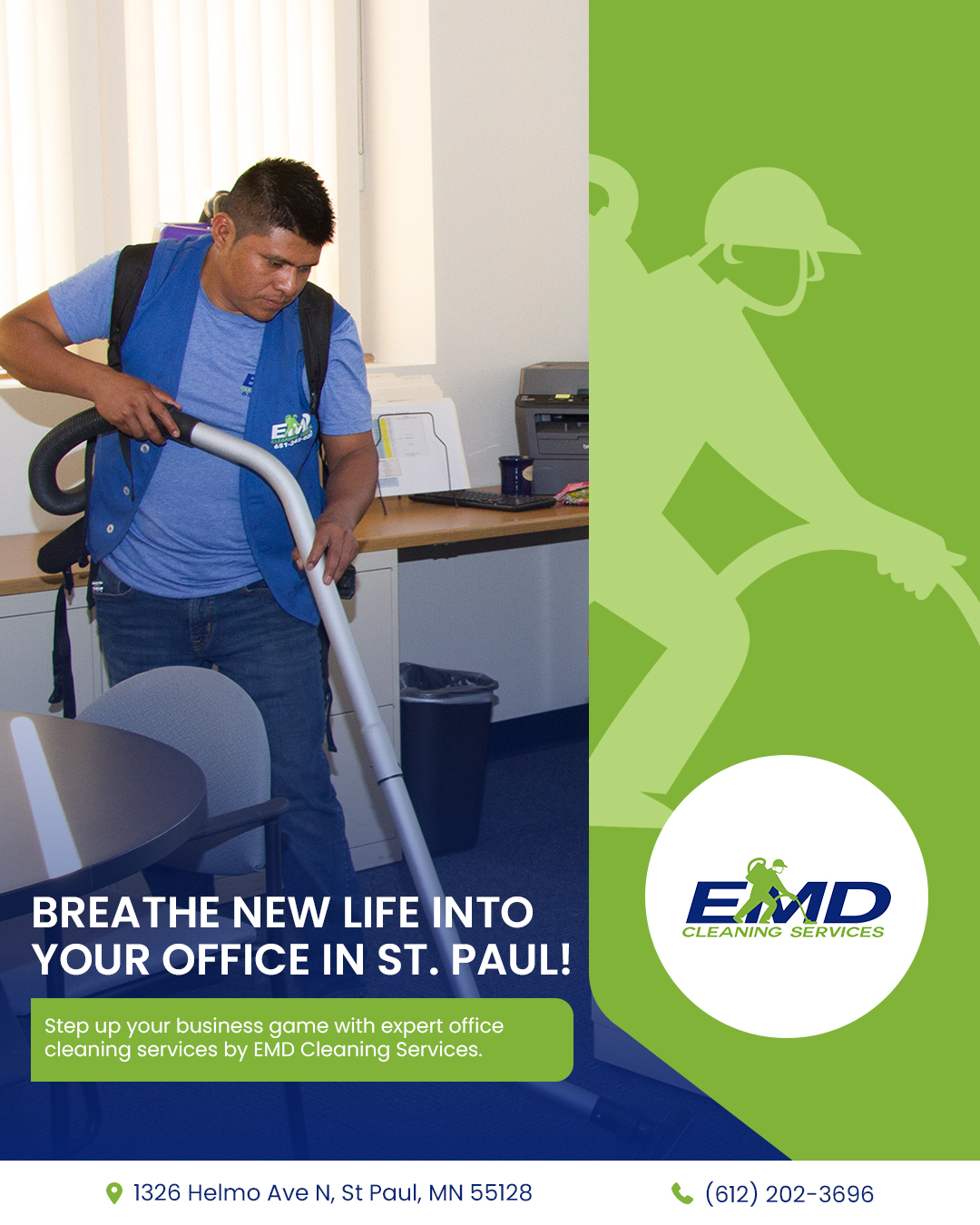 Comprehensive Office Cleaning Services in St. Paul Offered  by EMD Cleaning Services