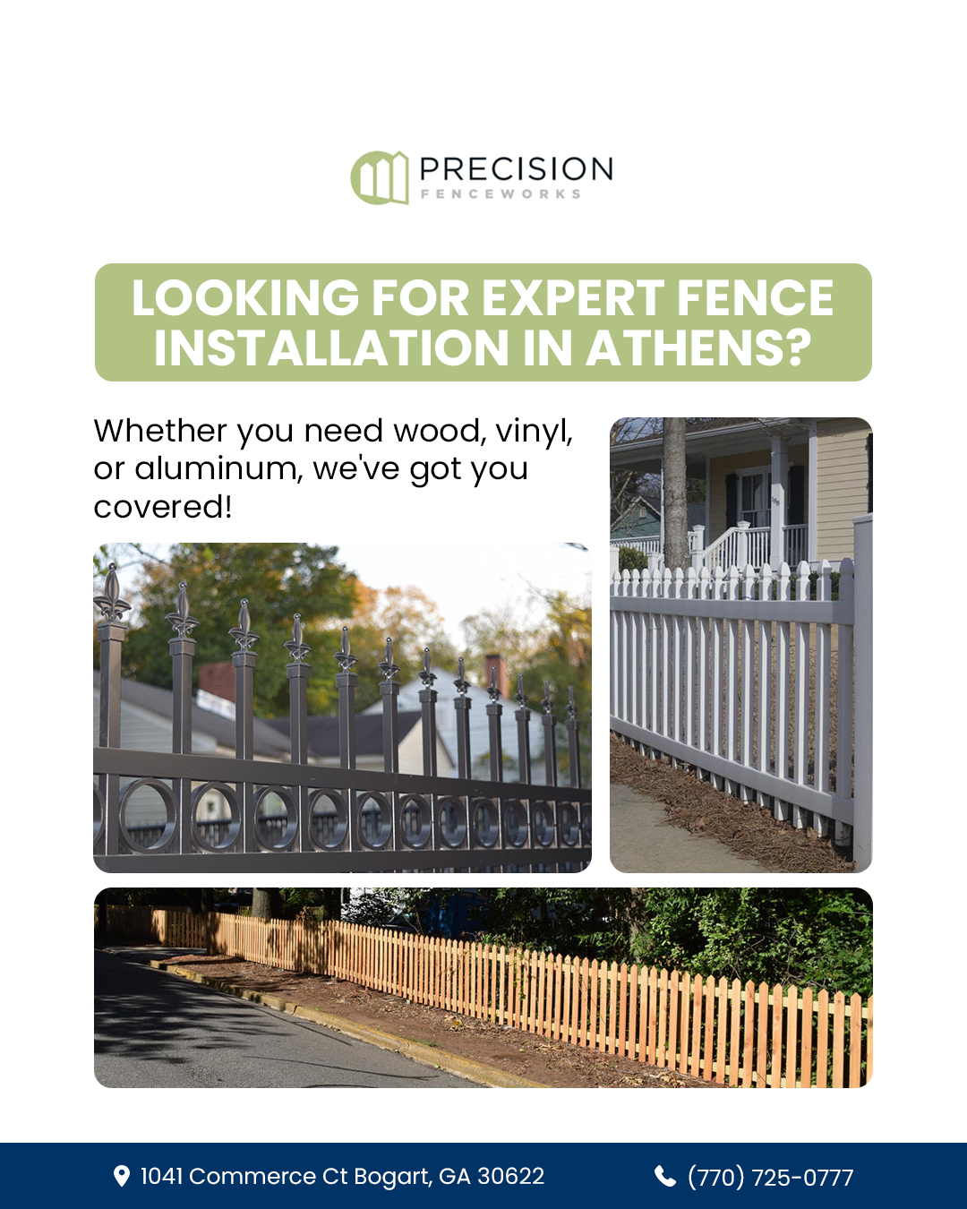 Precision Fenceworks Delivers Top-notch Fence Installation Solutions in Athens, GA for Homes and Businesses