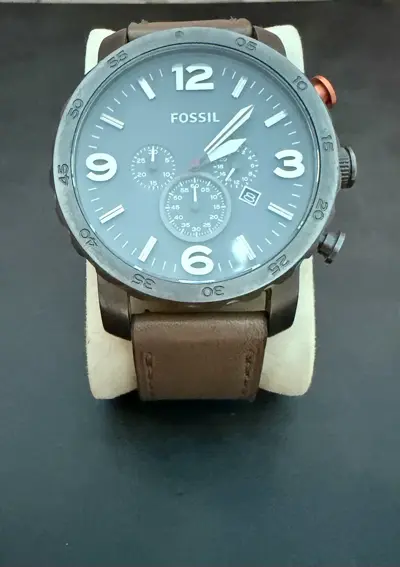 Fossil Chronograph Grey/Leather Ø50 mm
