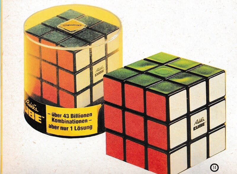 Кубик Рубика — хит с 1975 года, когда его запатентовал создатель Эрно Рубик. Импорт из Венгерской Народной Республики — 75 крон.