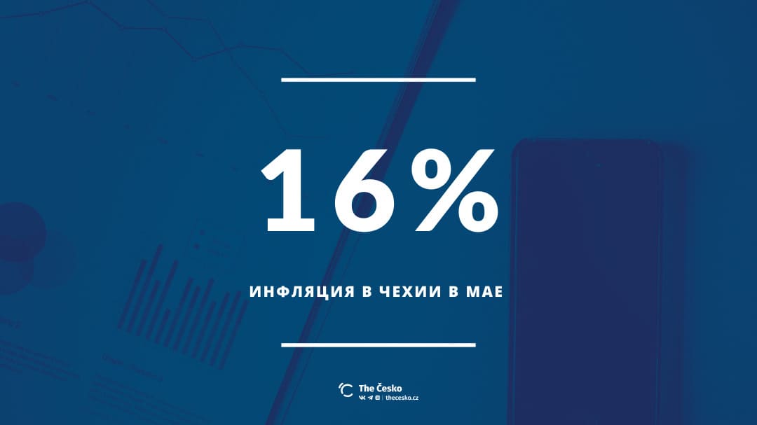 Инфляция в Чехии продолжается. В мае она выросла до 16 % в годовом исчислении