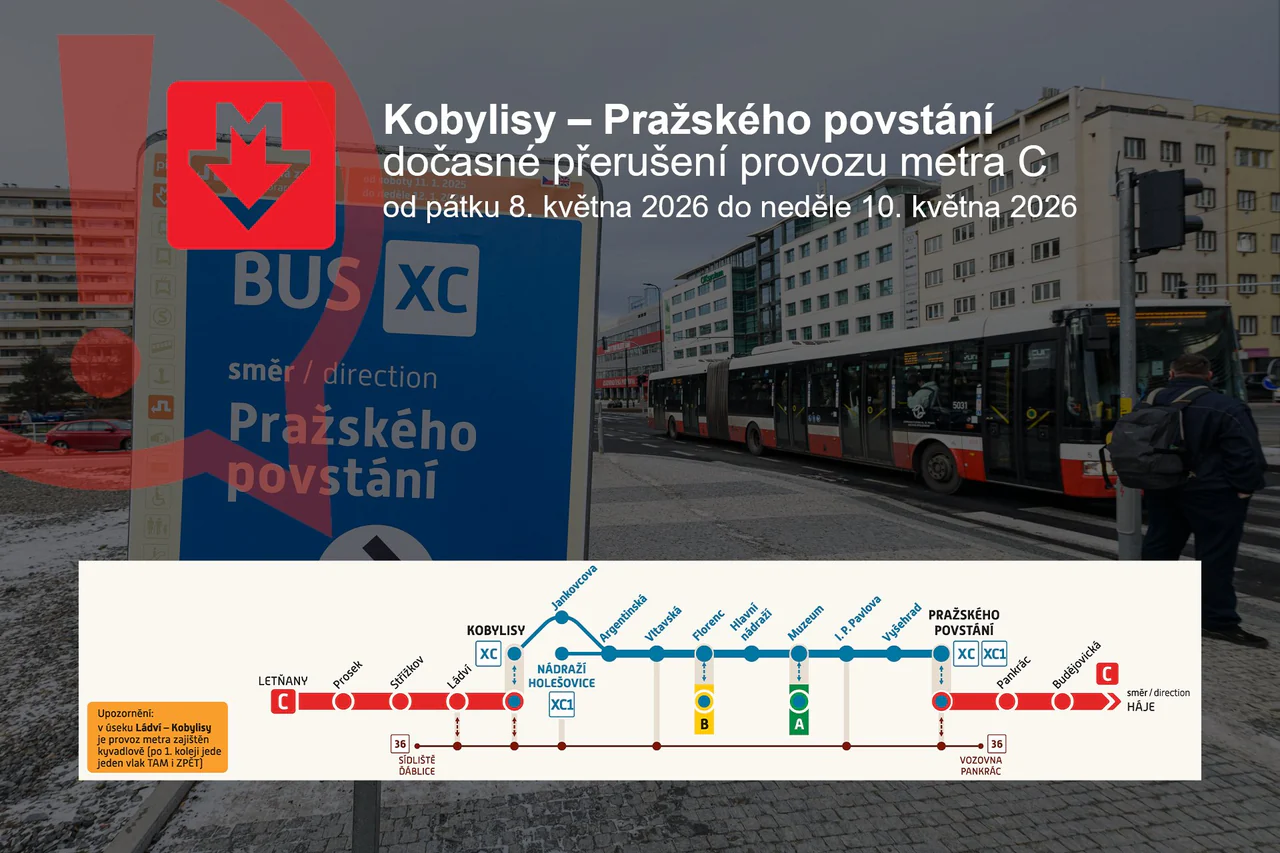 В Праге на 3 дня закроют участок метро на линии C