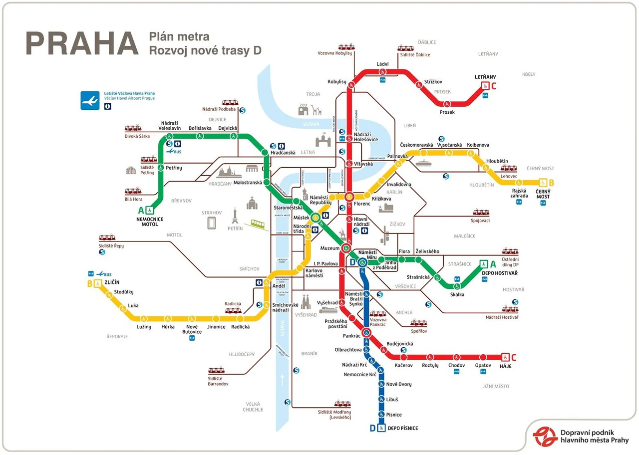 План метро в Праге