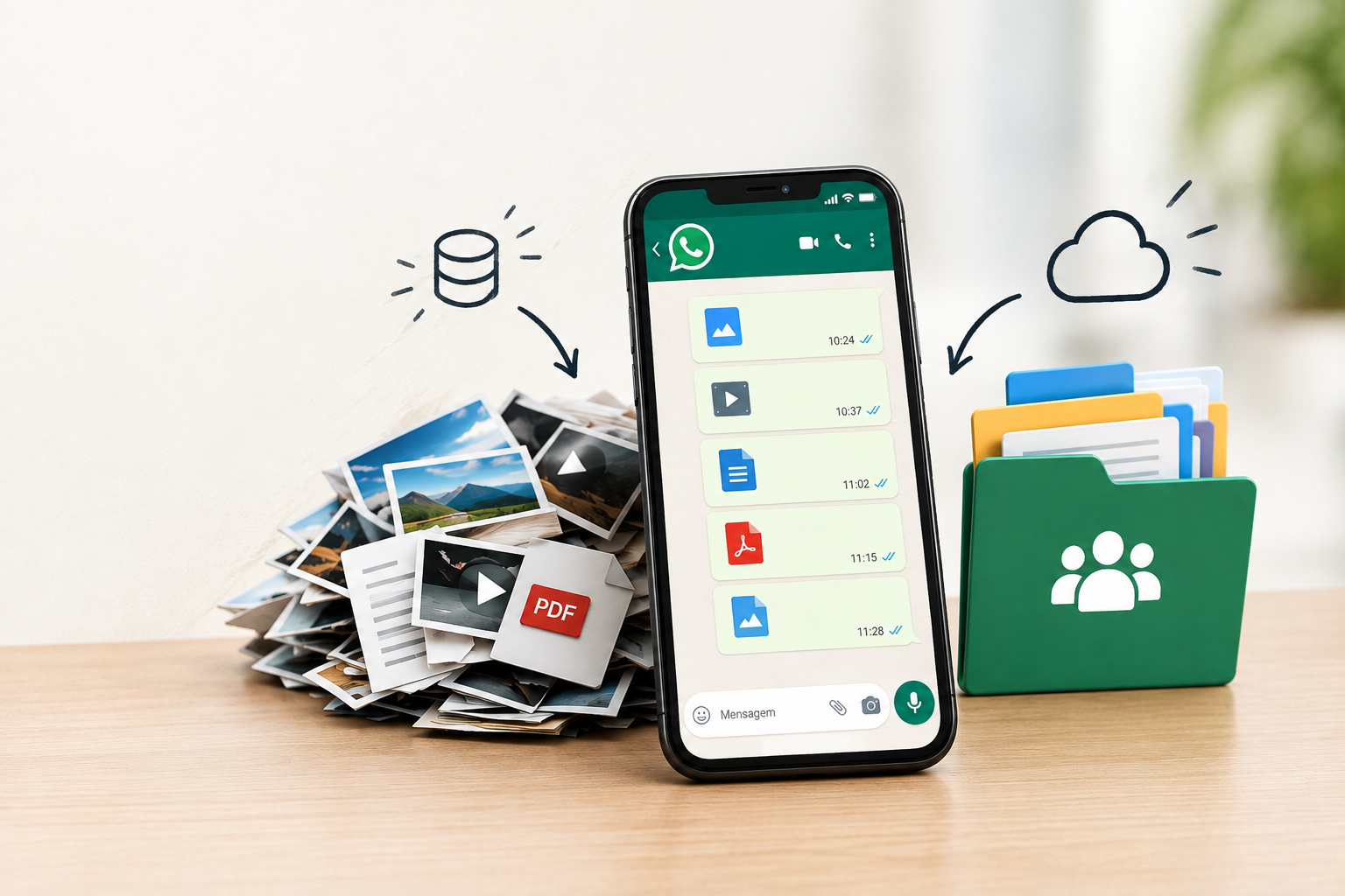 Deja de llenar tu celular enviando archivos por WhatsApp