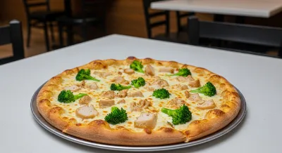 Alfredo Chicken Broccoli Pizza
