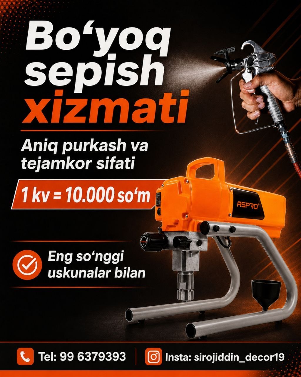 Bo‘yoq sepish xizmati