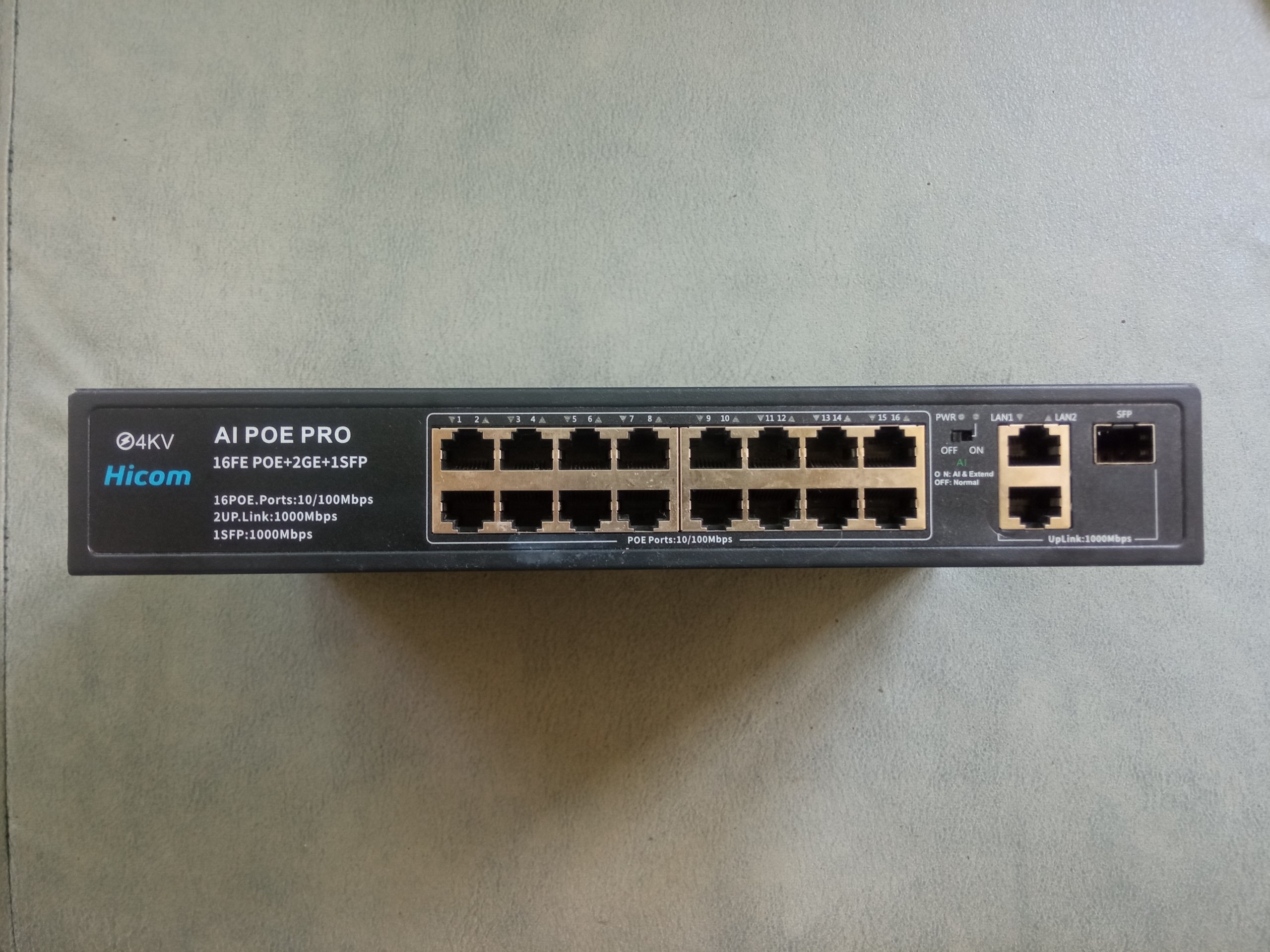 16 portli POE switch — yuqori sifat