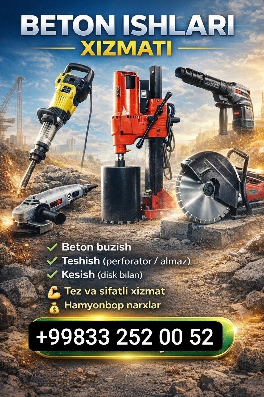 Бетон тешиш хизмати