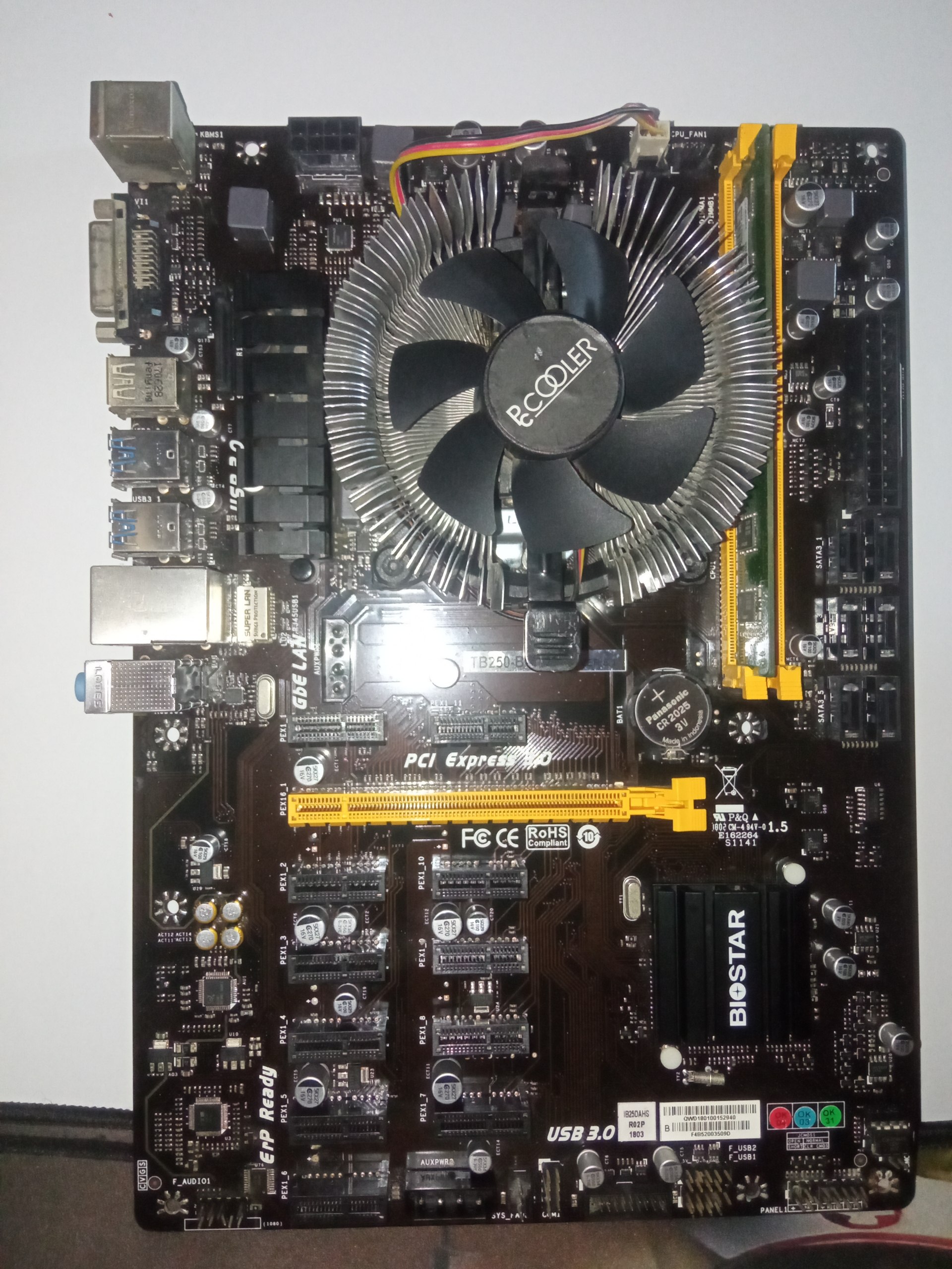 Biostar TB250-BTC Pro — Intel 1151 platasi va G4400 CPU
