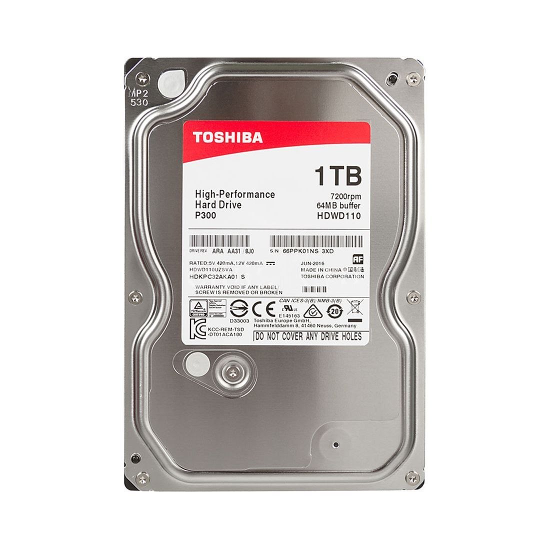 Toshiba 1TB — 7200rpm, 64mb buffer