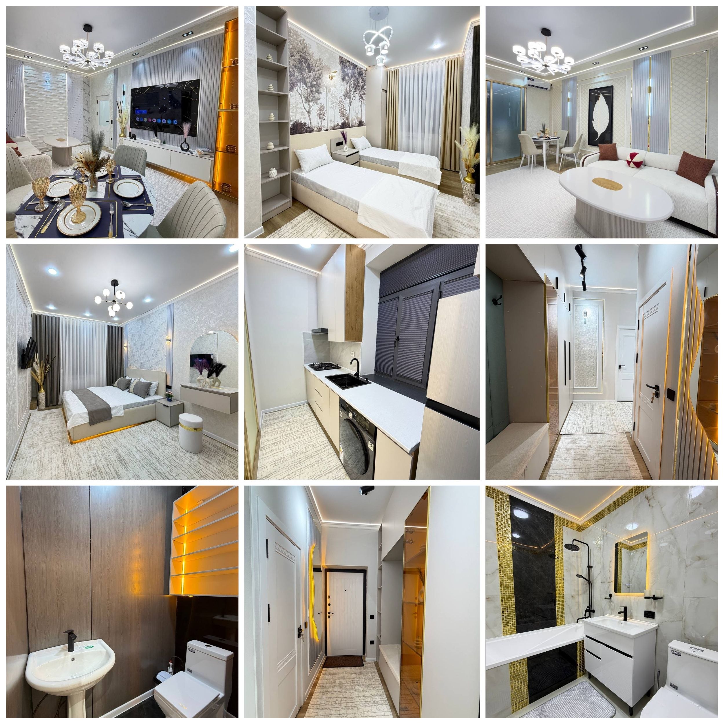 3 xonali yangi kvartira — 65m², mebel bilan