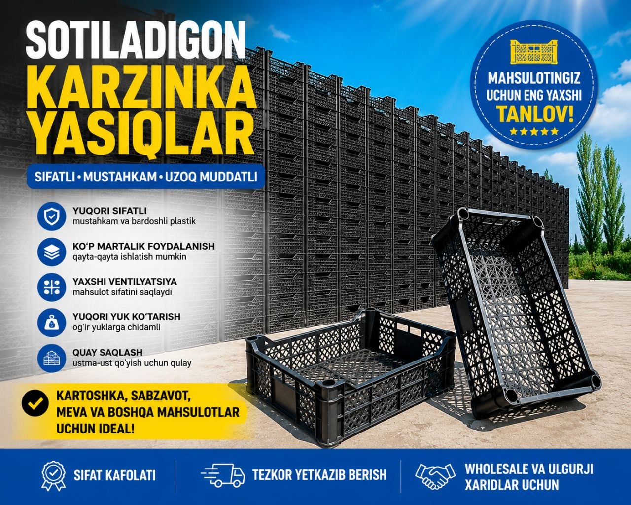 SIFATLI PLASTIK KARZINKA YASHIQLAR