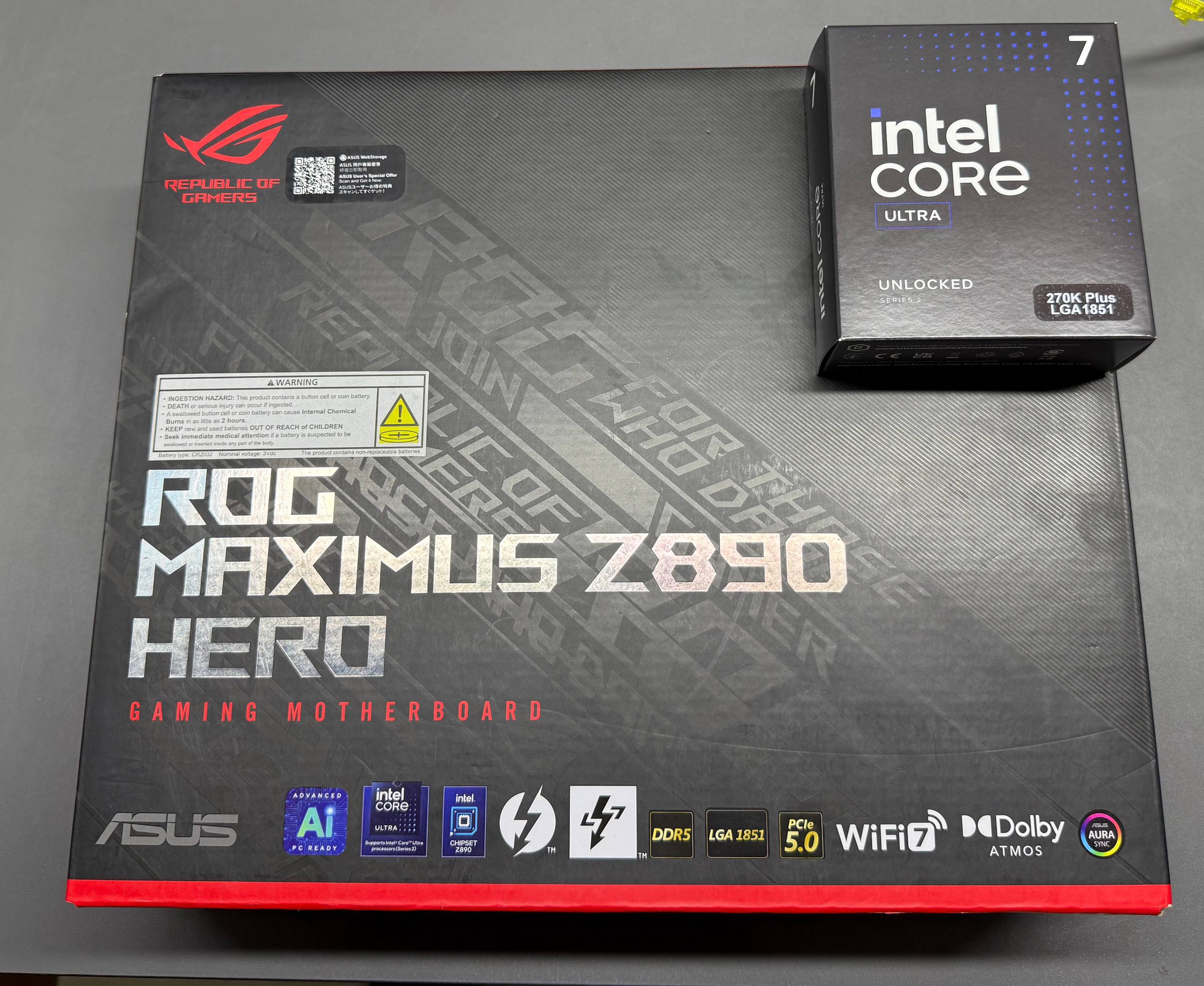ASUS ROG MAXIMUS Z890 HERO WIFI DDR5 + Core Ultra 270K