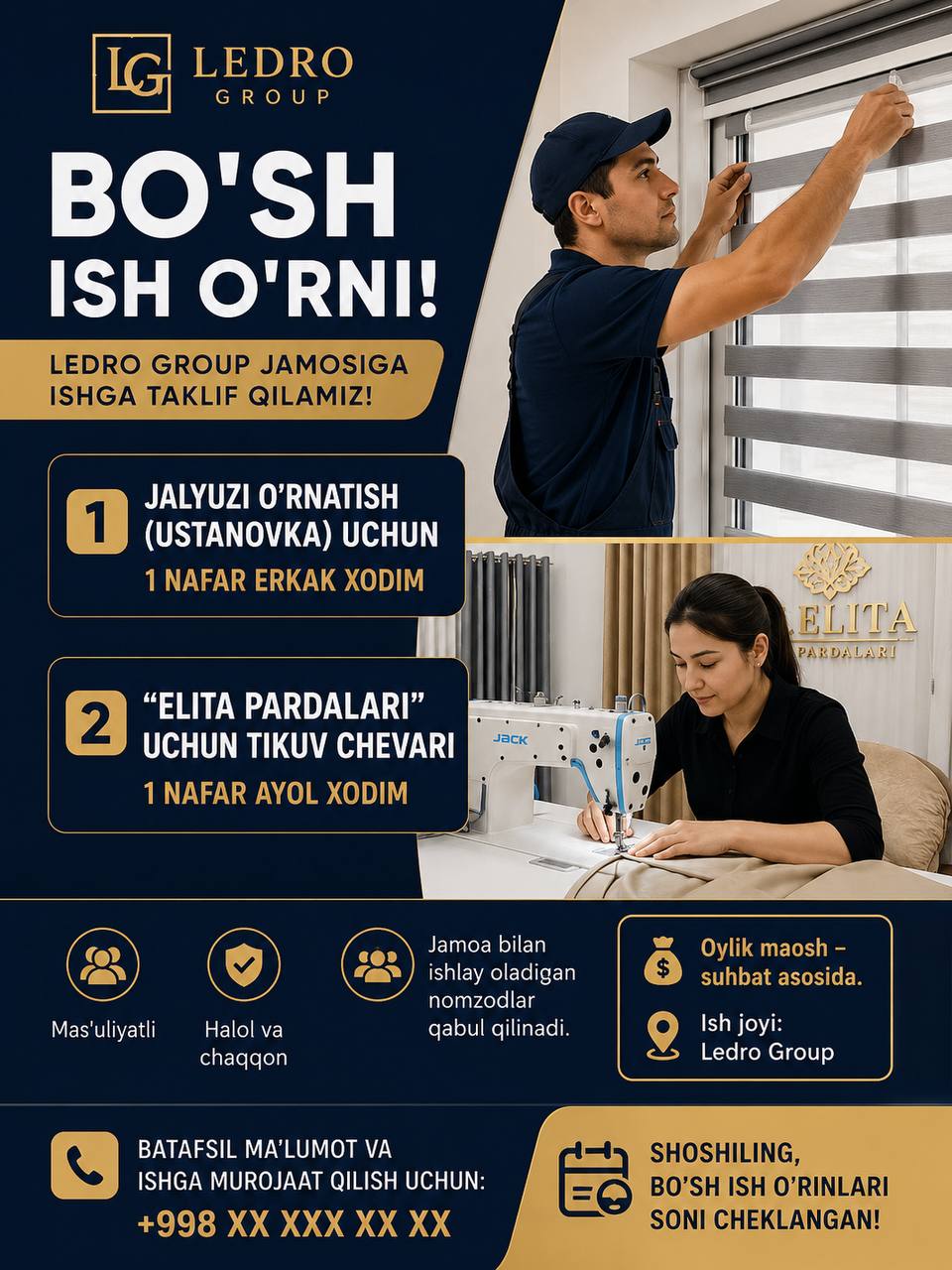 BO’SH ISH O’RNI (VAKANSIYA)