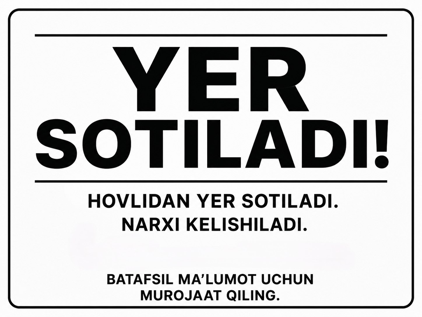 6 sotix yer — uy qurish uchun qulay