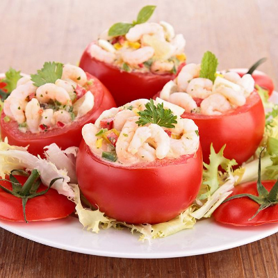 Les tomates aux crevettes