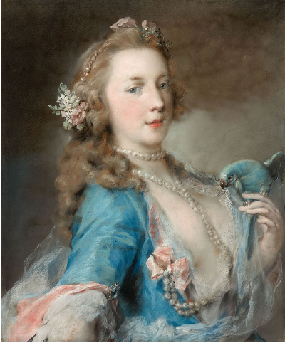 Rosalba Carriera, Une jeune femme avec un perroquet (1730)