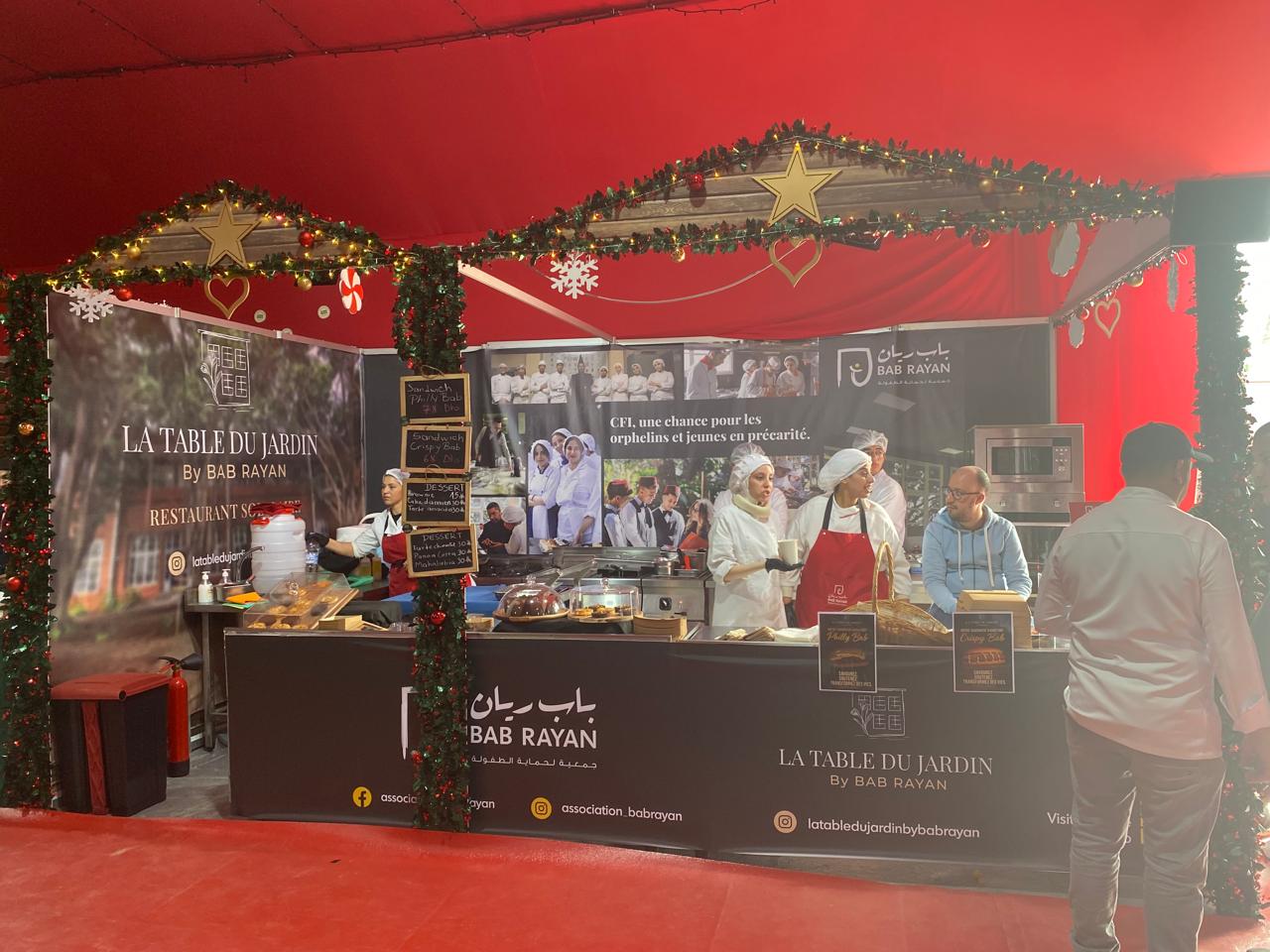 L’Association Bab Rayan a eu l’honneur de participer au stand food du Marché de Noël du CAF ainsi qu’au Fan Village d’Anfa Park