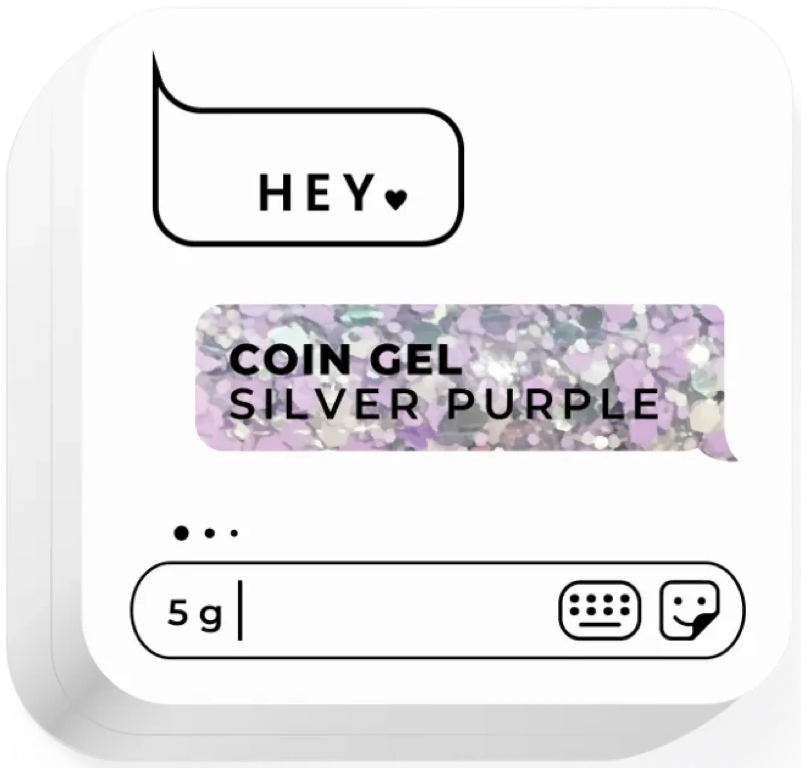 Design-Gel Coin gel Silver Purple von HeyLove, 5 g