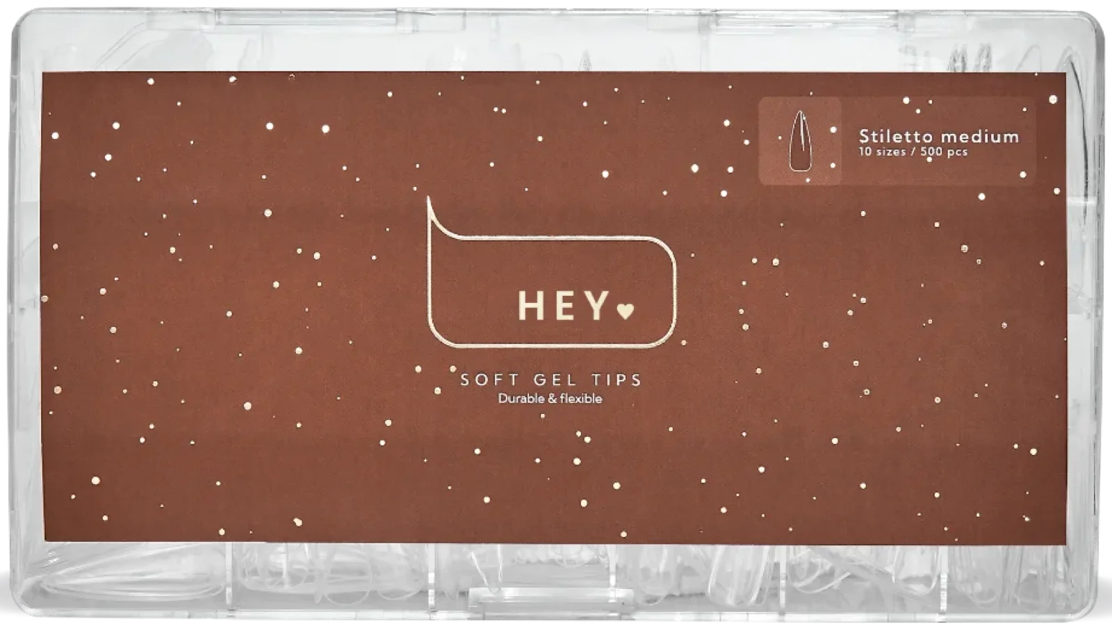 Gel Tips Gel Tips „Stiletto Medium“ von HeyLove, 500 Stück