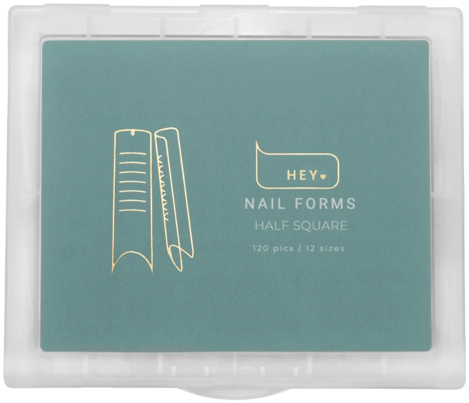 Gel Tips Oberformen „Half Square“ von HeyLove, 120 Stück