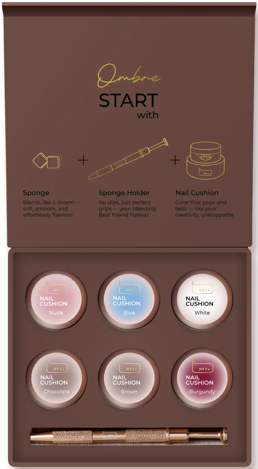 Nail-Cushion-Set Nail Cushion Set „Brown" von HeyLove, 6 Stück