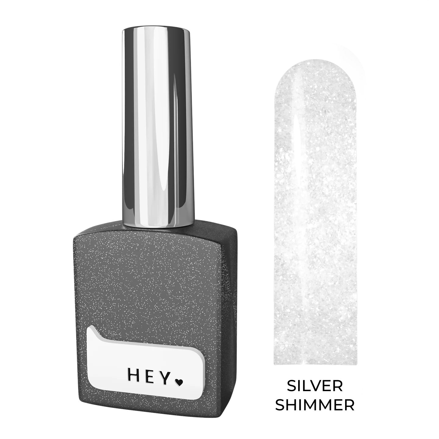 Top Coat Silver shimmer von HeyLove, 15 ml