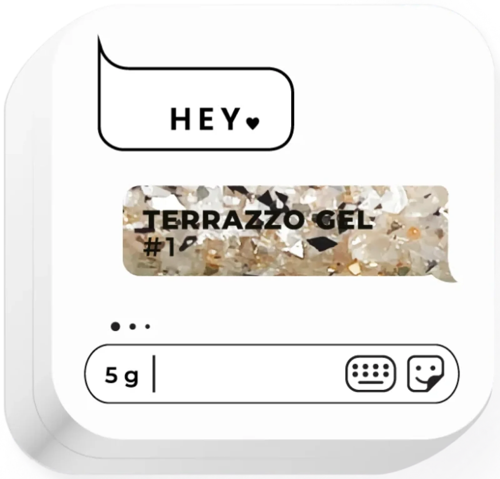 Design-Gel Terrazzo Gel #1 von HeyLove, 5 g