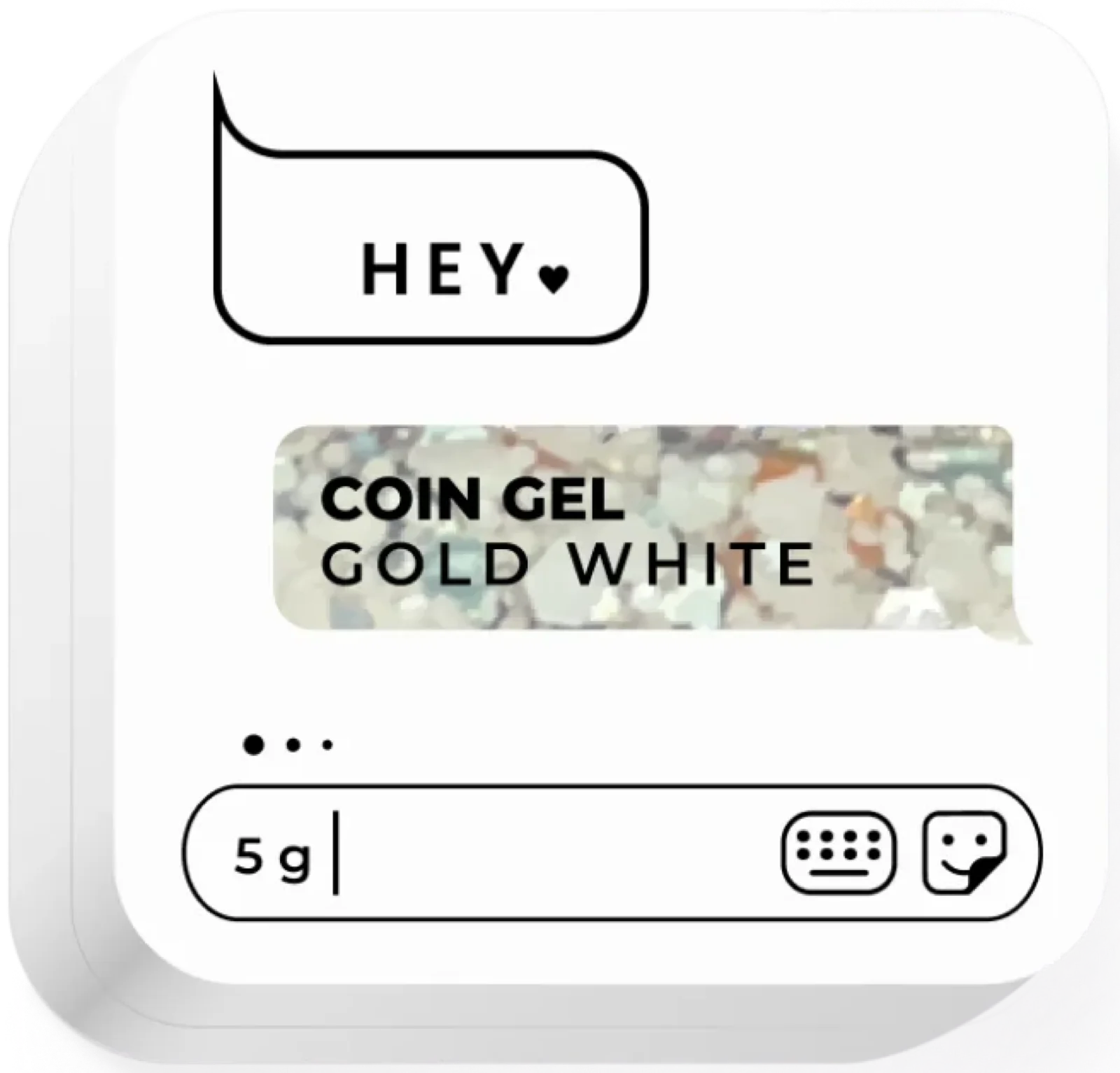 Design-Gel Coin gel Gold White von HeyLove, 5 g
