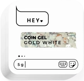 Design-Gel Coin gel Gold White von HeyLove, 5 g