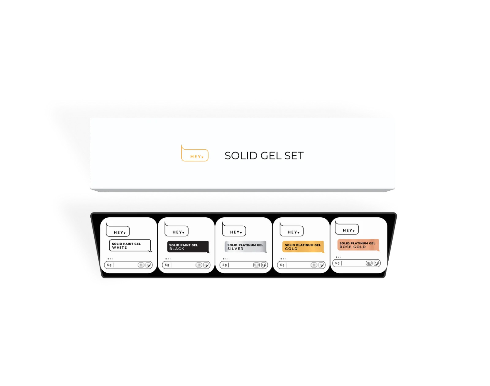 Set Solid Gel Set (5 × 5 g) von HeyLove, 5 Stück