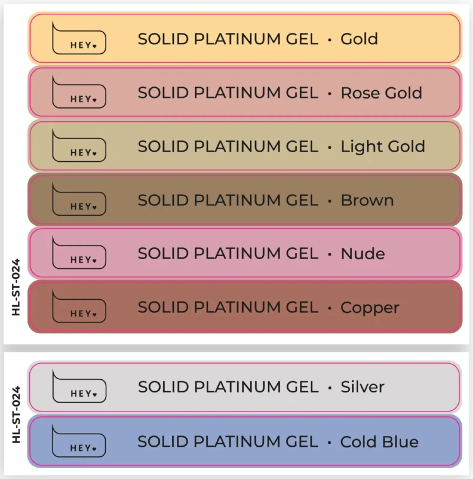 Farbnamen-Sticker Farbnamen-Sticker SOLID PLATINUM GEL von HeyLove, 1 Stück