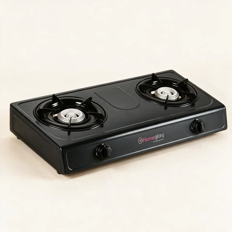 Homeglory 2 Burner Black Gas Stove