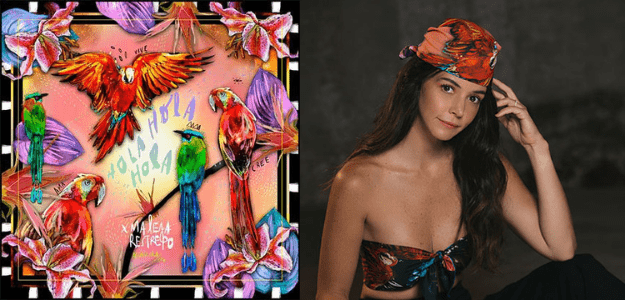 Pañoleta rosada aves by Maleja Restrepo