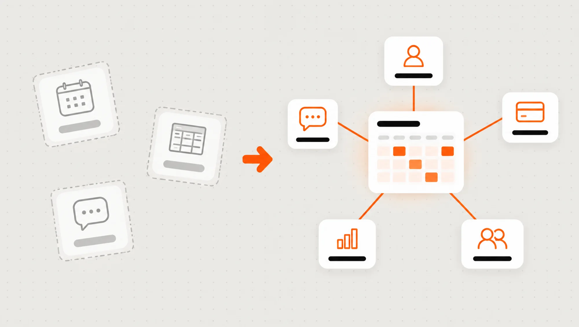 A standalone scheduler, a spreadsheet and a separate chat, versus a schedule connected to your customers, payments, messages, reports and team.