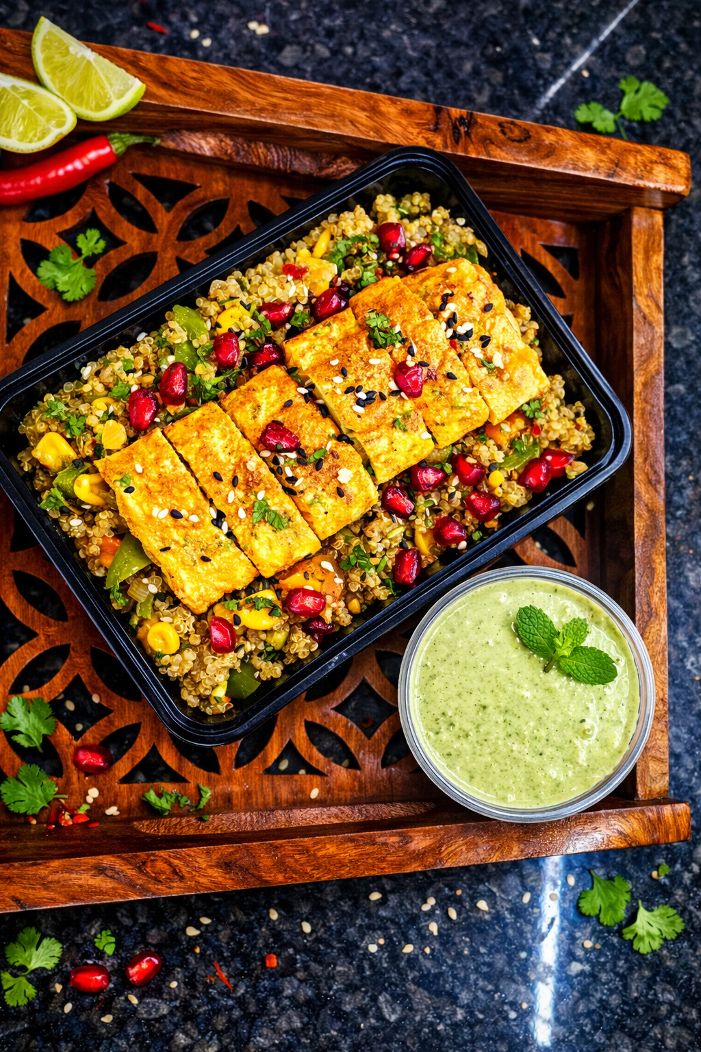 Quinoa Veggie Pulav + Cheesy 2-Egg Roll
