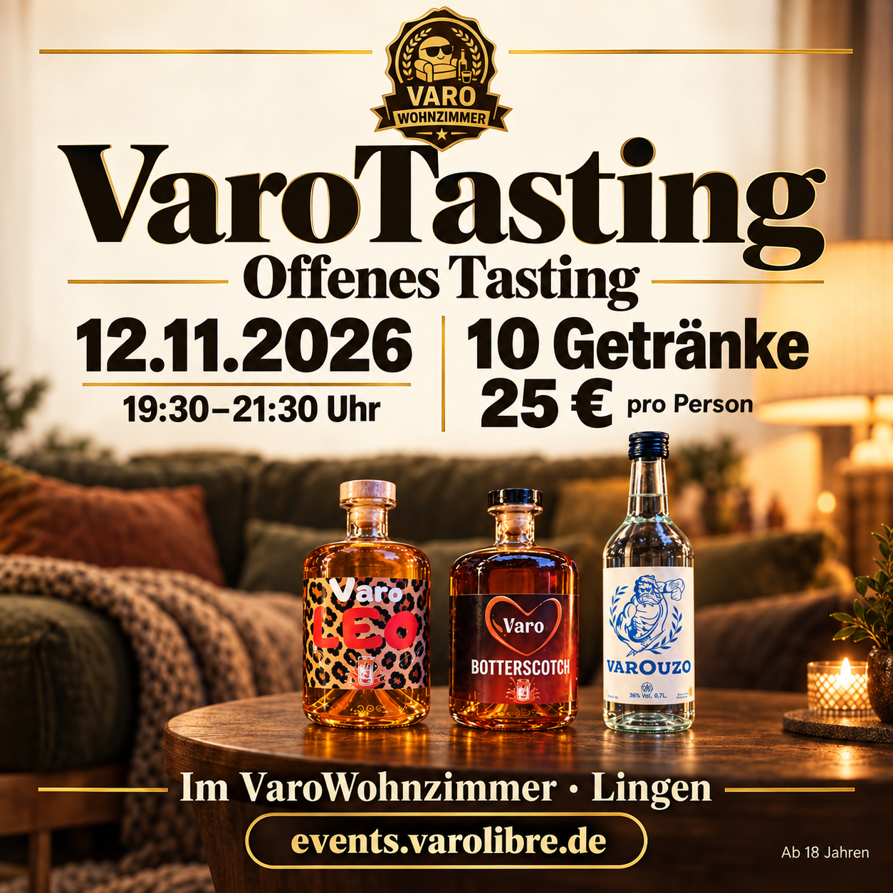 VaroTasting – Offenes Tasting im VaroWohnzimmer – Veranstaltungsplakat