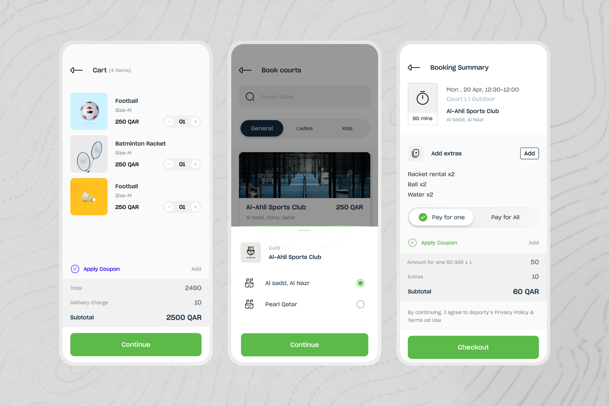 BSporty Shop and Booking UI
