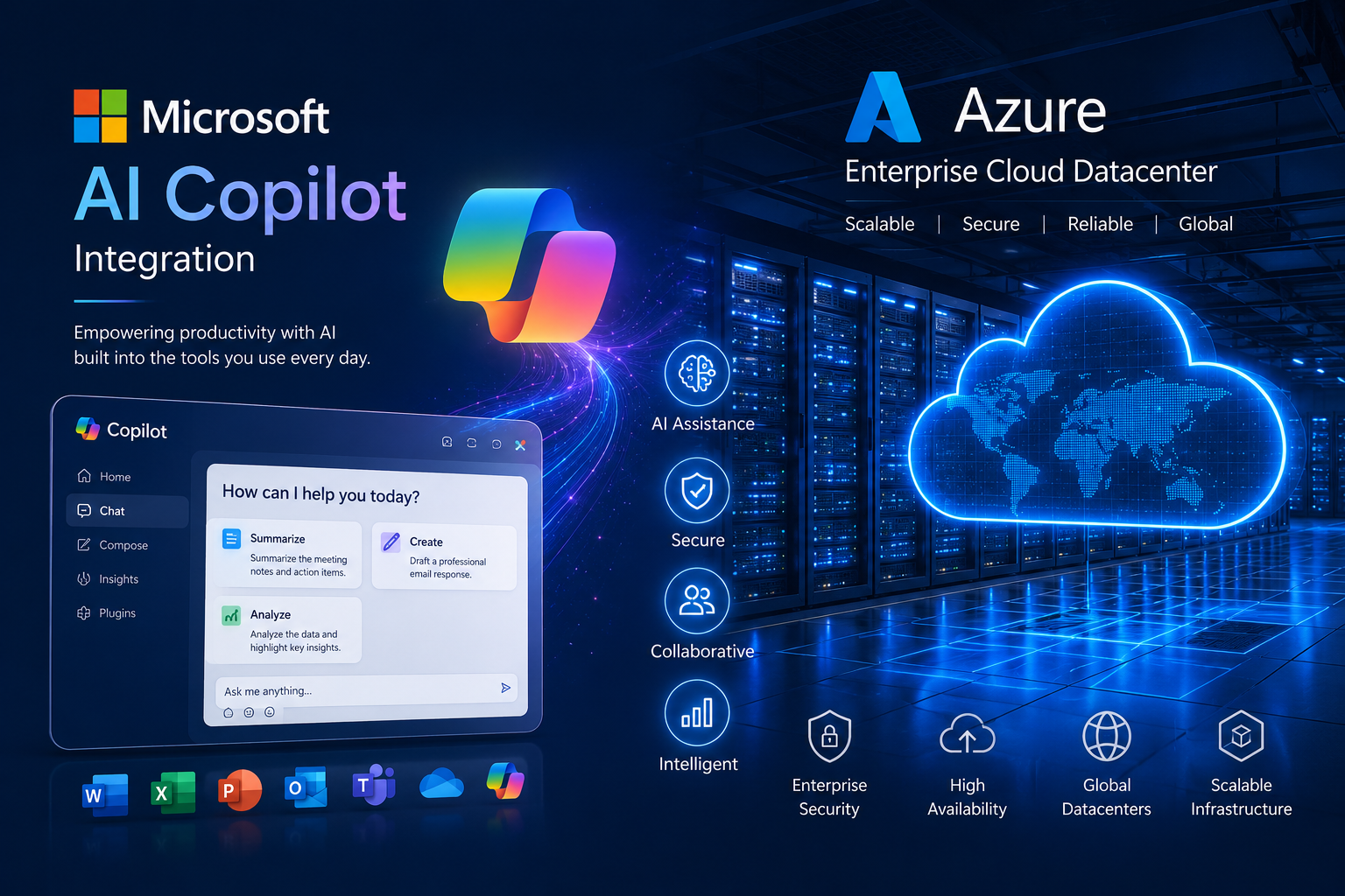 Microsoft AI Copilot integration and Azure enterprise cloud datacenter