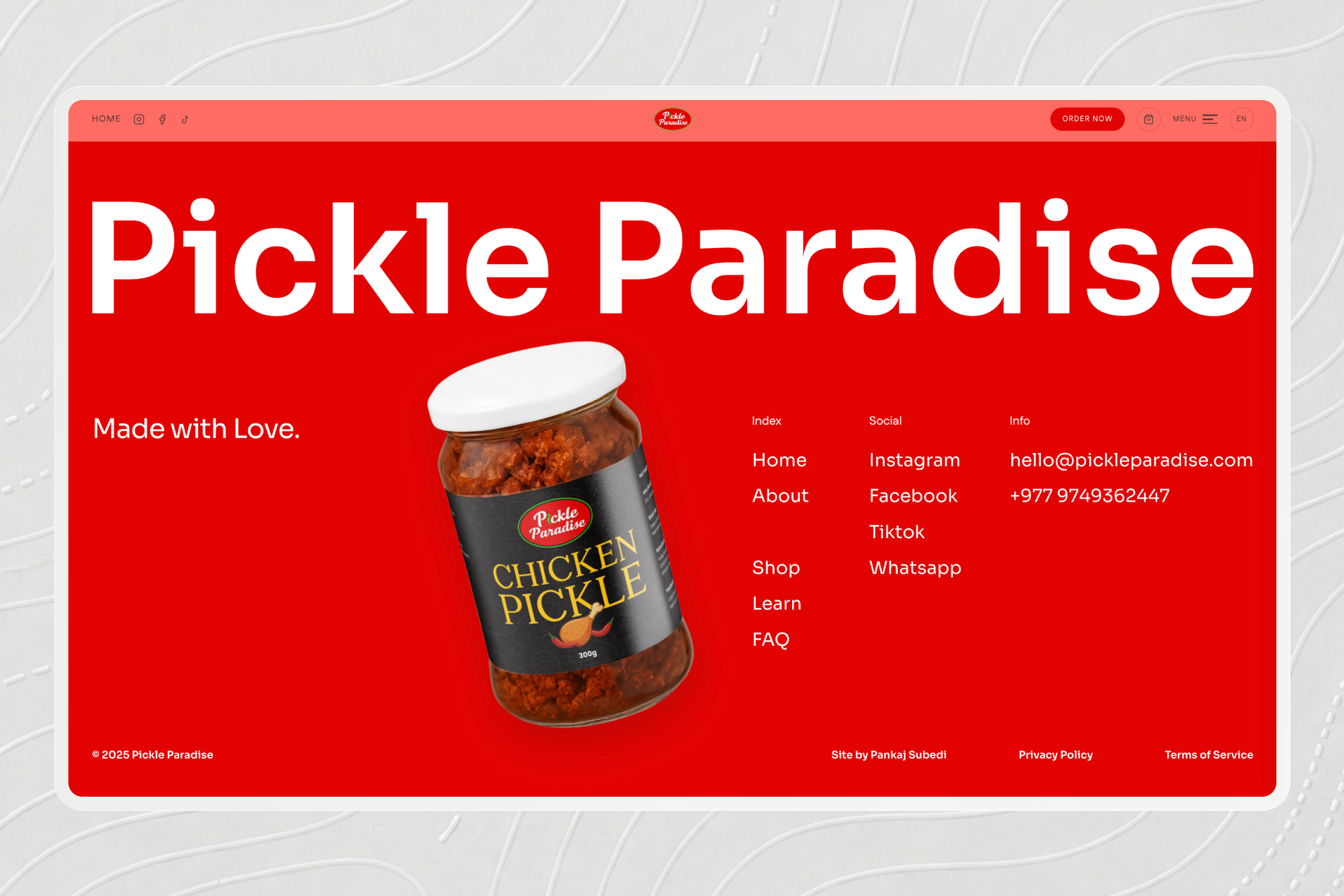 Pickle Paradise Slide-in Cart Drawer and Mobile Viewport UI