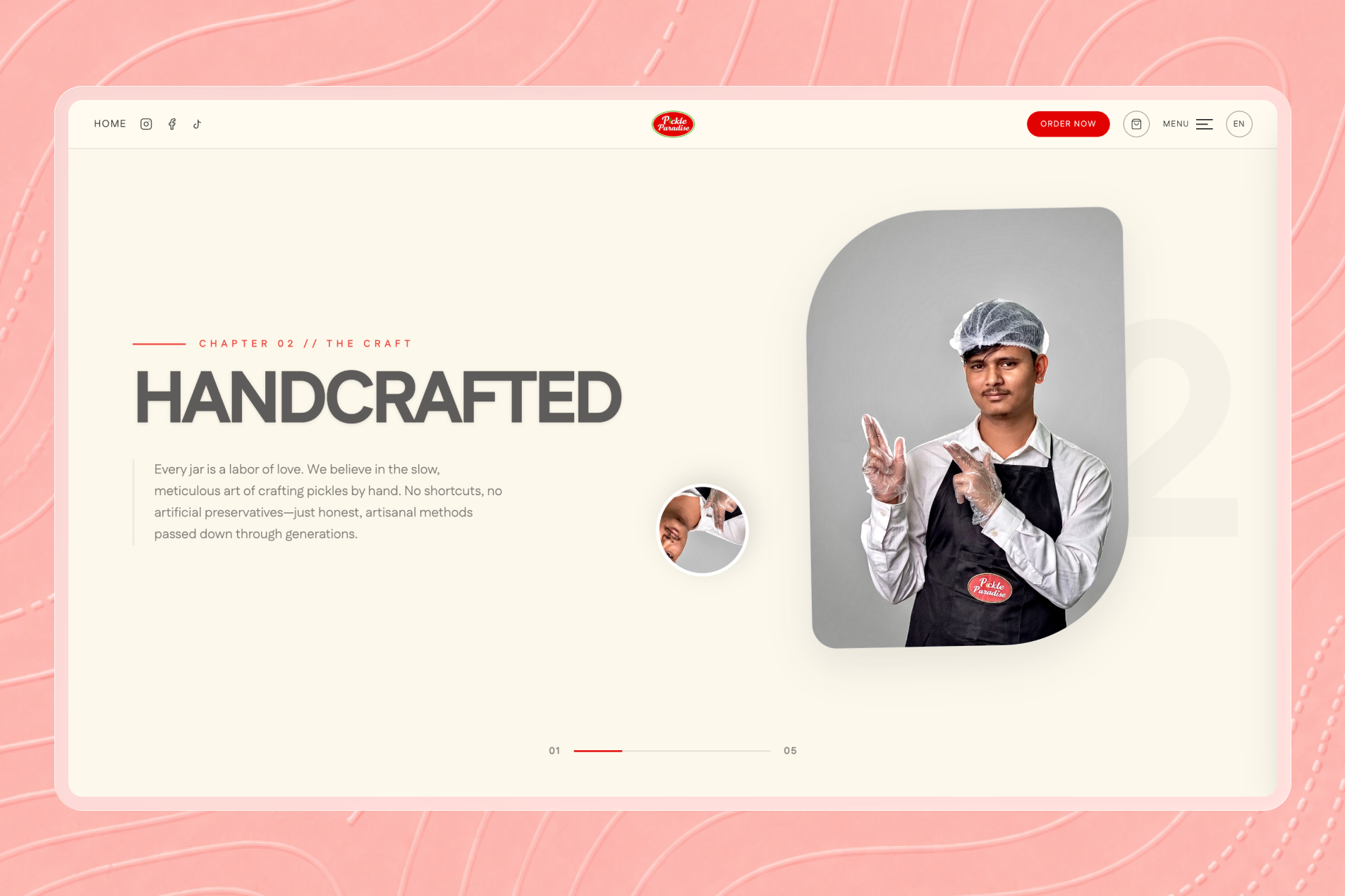 Pickle Paradise Homepage Showcase and Hero Layout