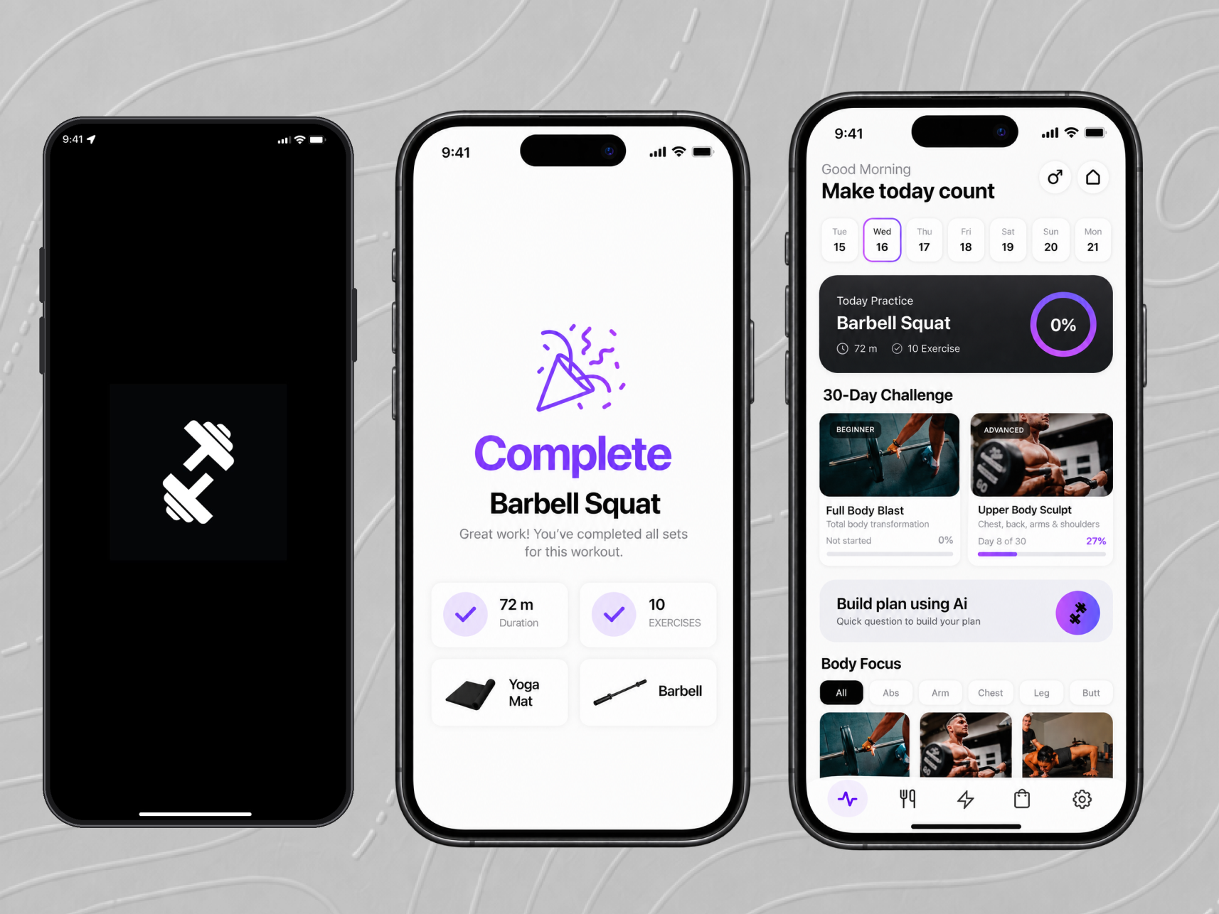 SuiFit Tools to Elevate Fitness Bento Suite showing Workout Plans and Daily Scheduler