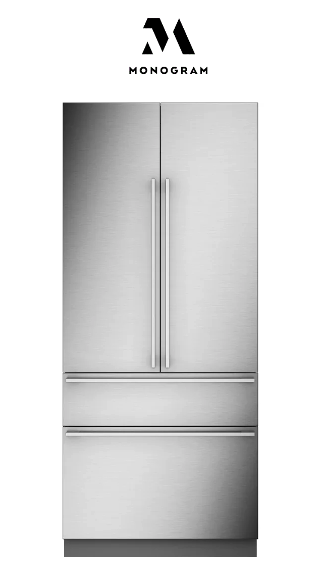 Monogram 36 Inch Wide 20.1 Cu. Ft. Integrated French-Door Refrigerator Factory Installed Ice Maker