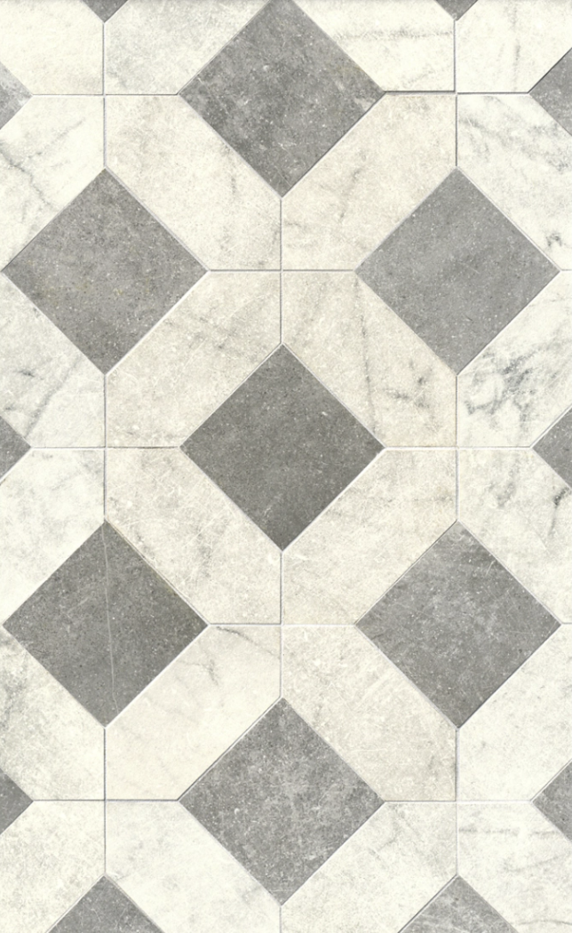 Cassettone Grey Mosaic Porcelain Wall and Floor Tile