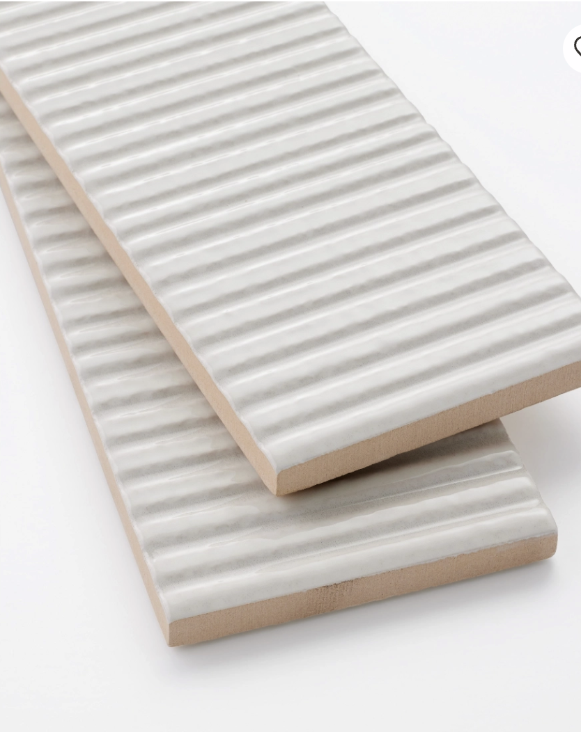 Murano White Glossy Ceramic Wall Tile - 3 x 12 in.
